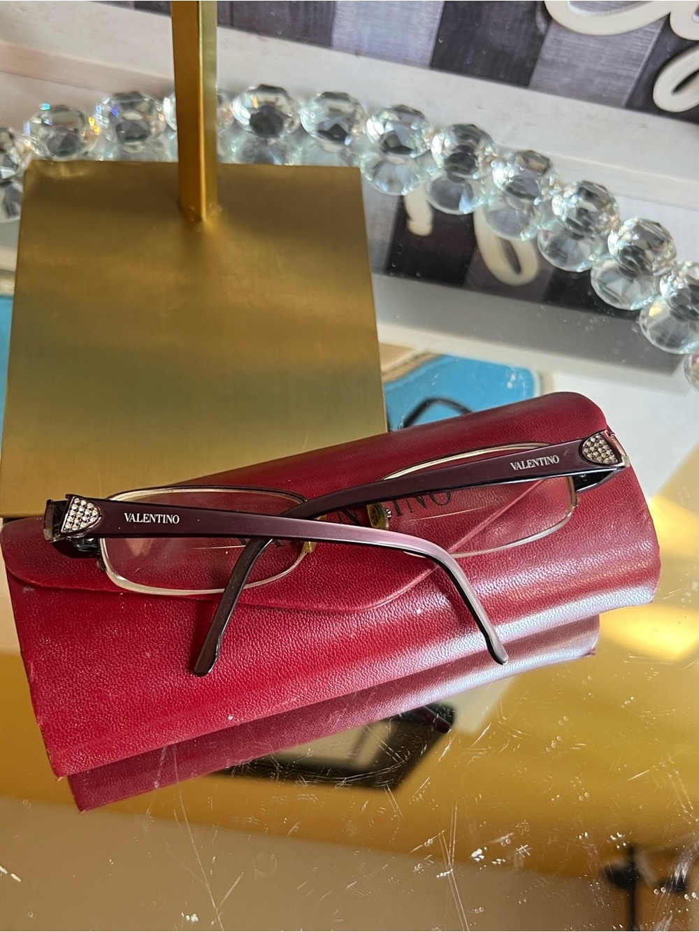 Valentino prescription glases with Red Leather Eyeglass Case - Picture 3 of 14